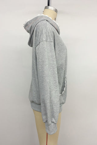 Bow Accent Hoodie Sweatshirt