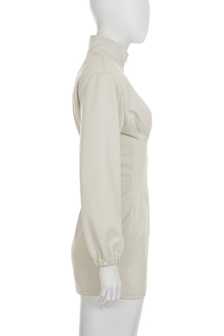 Zip-Front Casual Dress