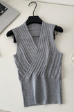 Wrap-Front Knit Tank Top