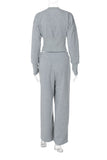 Button-Front Lounge Pants Set