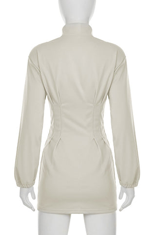 Zip-Front Casual Dress