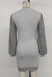Elegant Knit Long Sleeve Dress