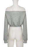 Graphic Lip Print Off-Shoulder Top