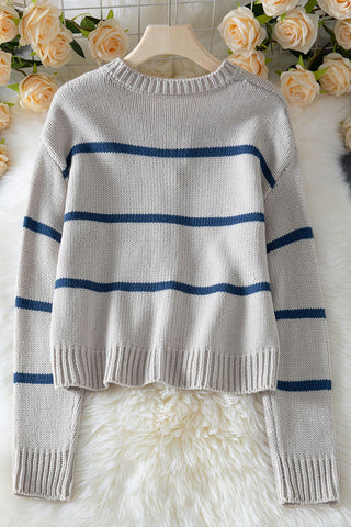 Striped Button-Up Cardigan