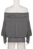 Off-Shoulder Knit T-Shirt