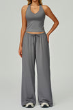 Halter Neck Wide-Leg Pants Set
