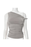One-Shoulder Ruched Camisole