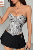 Strapless Floral Bustier Top