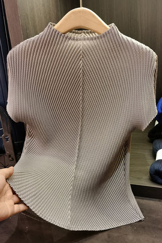 Textured Mock Neck T-Shirt