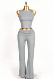 Ruched Sleeveless Top and Pants Set