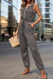 Sleeveless Zip-Up Jumpsuit