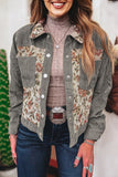 Retro Floral Patchwork Shirt Style Jacket