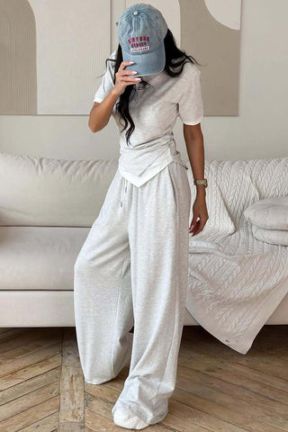 Casual Wide-Leg Pants Set