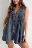 Tie-Front Denim Romper