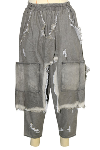 Distressed Harem Boyfriend Jeans