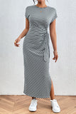 Striped Casual Midi Dress
