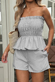Strapless Ruffle Short Set