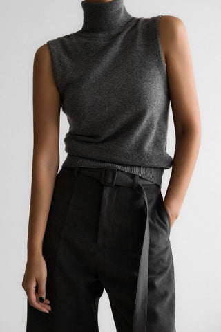 Sleeveless Turtleneck Tank Top