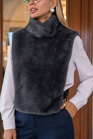 Chic Sleeveless Turtleneck Vest