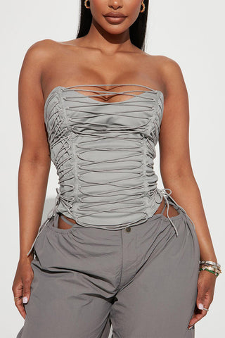 Lace-Up Corset Tank Top