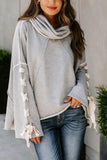 Lace-Up Sleeve Casual Sweatshirt