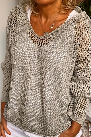 Casual Knit V-Neck Blouse