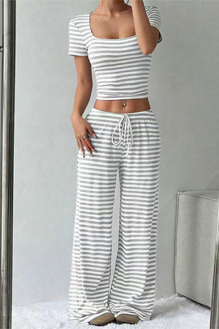 Striped Long-Sleeve Pants Set