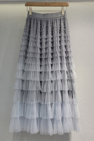 Tiered Ruffle Maxi Skirt