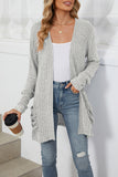 Open-Front Ribbed Cardigan
