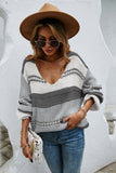 Stylish V-Neck Patterned Sweater