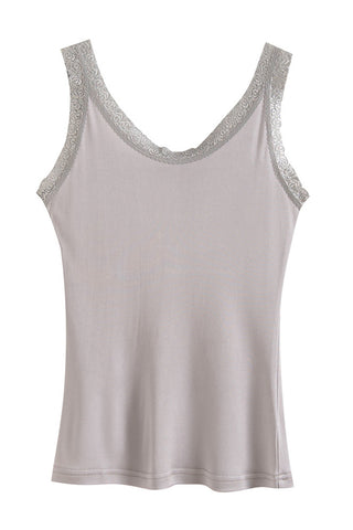 Lace-Trimmed Sleeveless Camisole