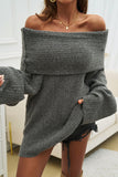 Off-Shoulder Ribbed Sweater