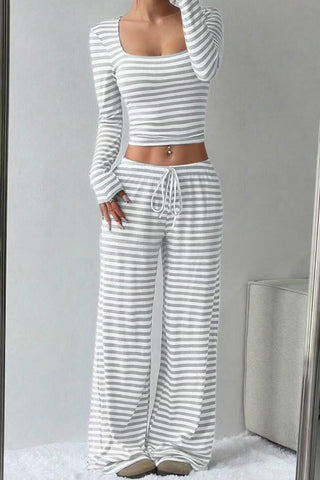 Striped Two-Piece Pant Set