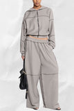 Hooded Two-Piece Wide-Leg Pants Set