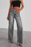 High-Waist Straight Leg Jeans