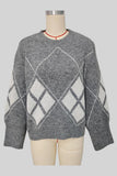 Diamond Pattern Knit Sweater