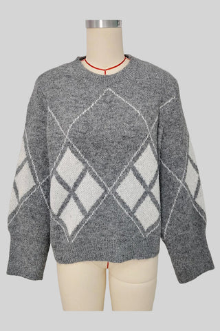 Diamond Pattern Knit Sweater