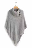 Button-Accent Knit Wrap