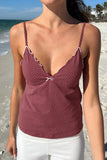 Scalloped V-Neck Tank Top