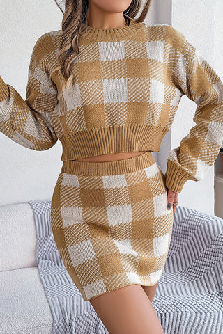 Chic Plaid Skirt Set
