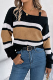 Off-Shoulder Striped Sweater