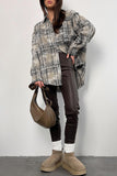 Checkered Button-Up Oversized Shirt