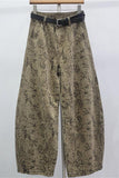 Patterned Barrel Jeans