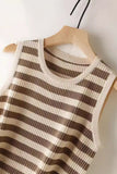 Striped Sleeveless Knit Tank