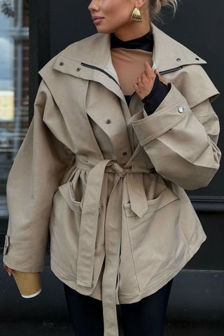 Belted Trench-Style Jacket