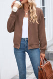 Textured Zip-Up Bomber Jacket