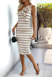 One-Shoulder Striped Casual Dress