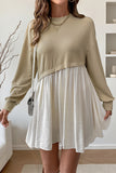 Casual Two-Toned Sweatshirt Dress