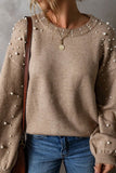 Pearl-Embellished Knit Sweater