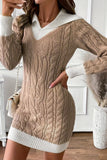 Cozy Cable Knit Casual Dress
